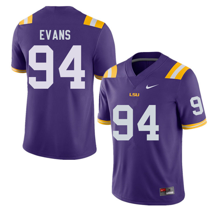 Men #94 Joseph Evans LSU Tigers College Football Jerseys Sale-Purple